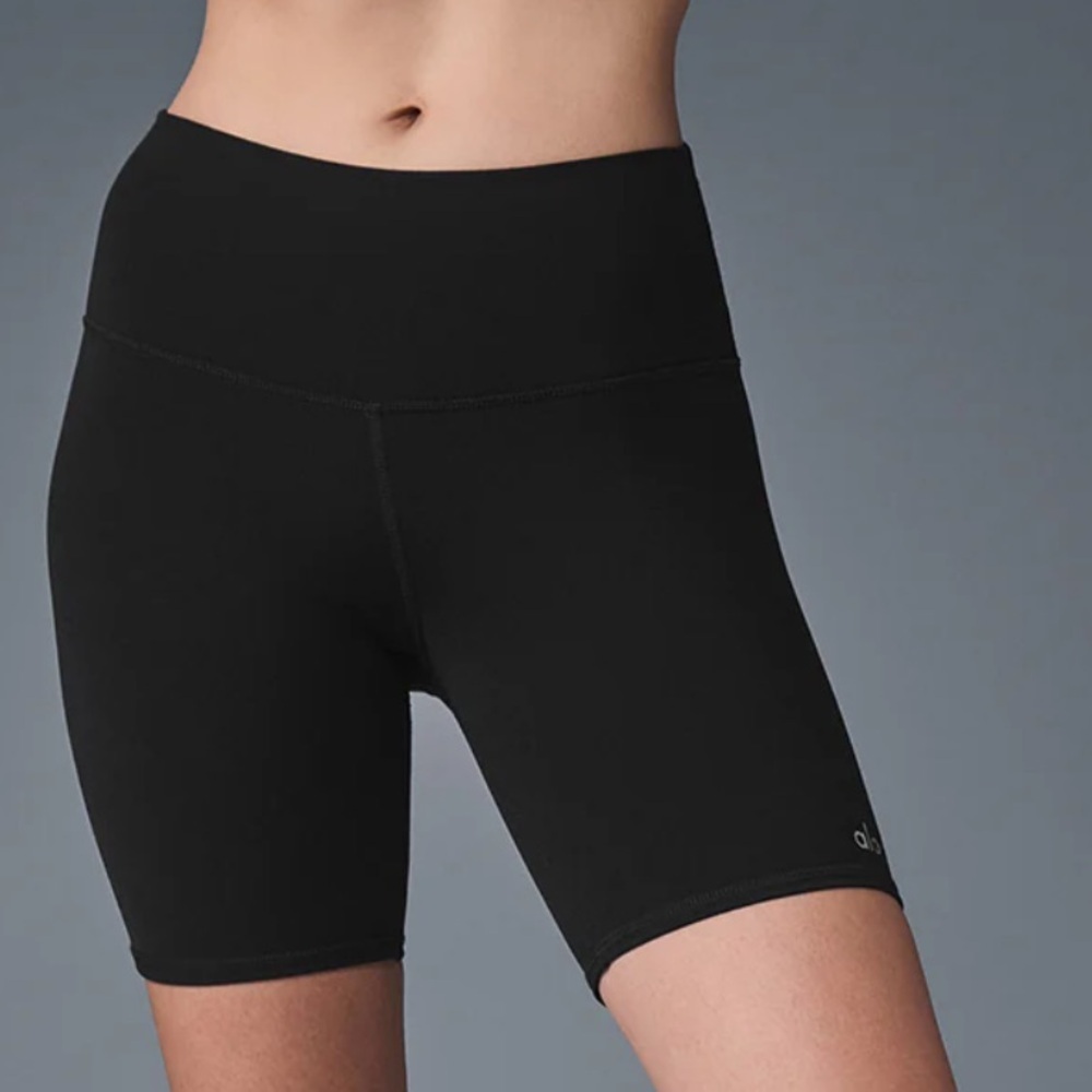 Alo High-Waist Black Bike Shorts
